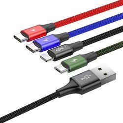 USB kábel Baseus Fast 4v1 Lightning / micro 3,5A 1,2 m čierny BASEUS - obr. 1