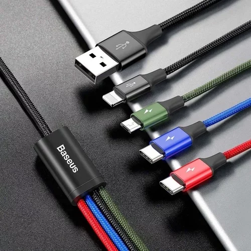 USB kábel Fast 4v1 Lightning / micro 3,5A 1,2 m čierny /BASEUS/ - obr. 5