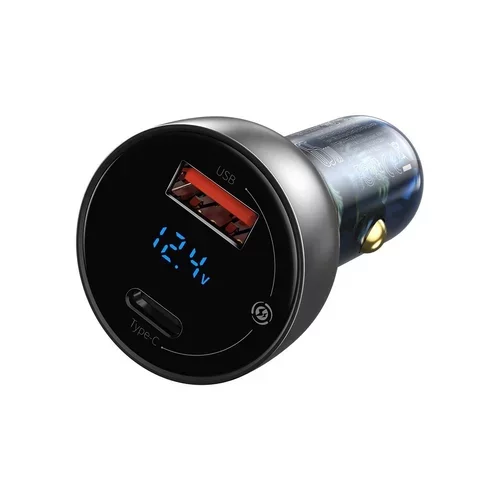 Nabíjačka do auta s digitálnym displejom strieborná USB + USB-C, QC3.0 + PD, 5A, 65 W /BASEUS/ - obr. 3