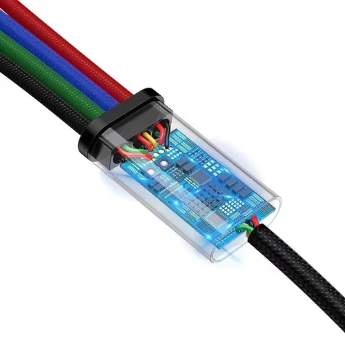 USB kábel Fast 4v1 Lightning / micro 3,5A 1,2 m čierny /BASEUS/ - obr. 4