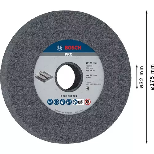 BOSCH Brúsny kotúč PRO Metal, 175 x 25 x 32 mm, G36