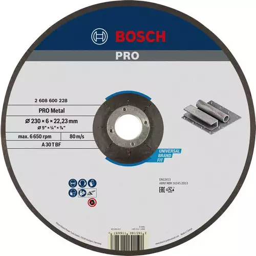BOSCH Brúsny kotúč PRO Metal, 230 × 6 × 22,23 mm, oSa (4)