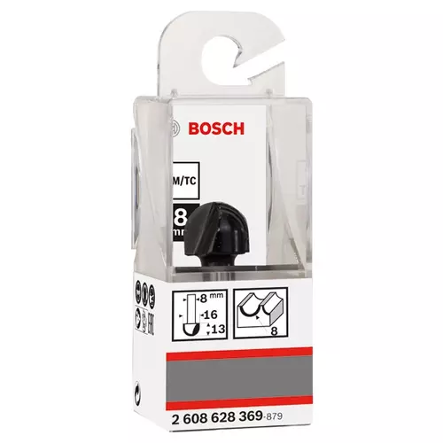 BOSCH Žliabkovacia fréza, 8 mm, r1 = 8 mm, d1 = 16 mm, l = 12,4 mm, g = 45 mm (3)