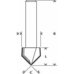 BOSCH Drážkovacia fréza tvaru V, 8 mm, d1 = 11 mm, l = 14 mm, g = 45 mm, 60° (5)