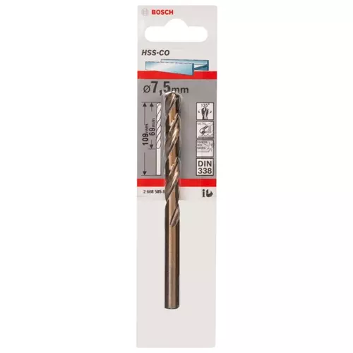 BOSCH Vrtáky do kovov HSS-Co, DIN 338
