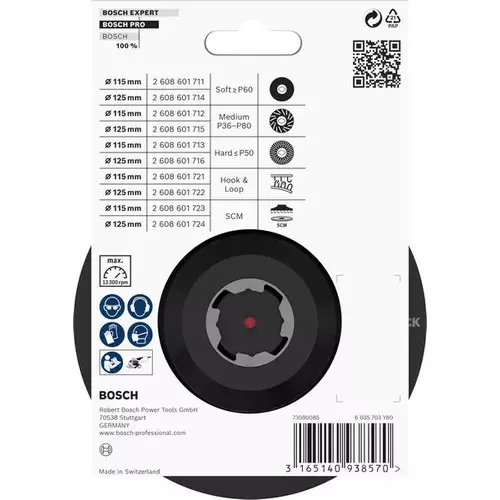 BOSCH Oporný tanier PRO Backing Pad X-Lock, 115 mm, suchý zips (2)