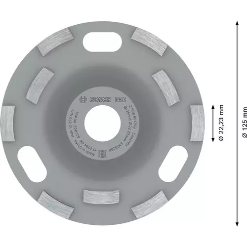 BOSCH Brúsna hlava PRO Concrete, 50 x 125 mm, 22,23 mm