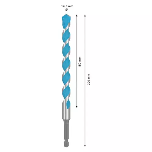 BOSCH Sada vrtákov EXPERT HEX-9 Multi Construction, 14 × 150 × 200