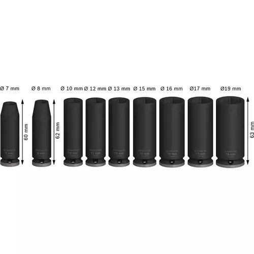 BOSCH Sada nástrčných kľúčov PRO Impact Socket Set, 3/8