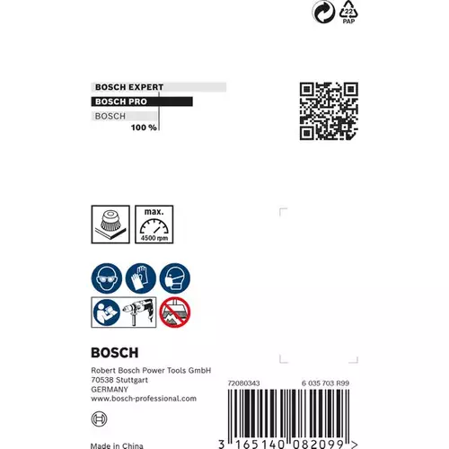 BOSCH Hrncová kefa PRO Metal heavy, rovná stopka, 65 x 0,5 mm (5)
