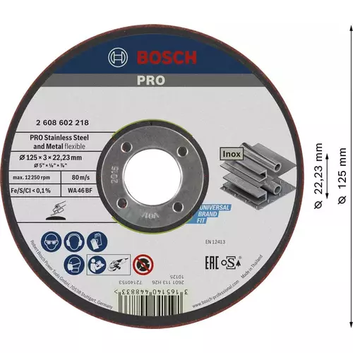 BOSCH Brúsny kotúč PRO Semi-Flexible, 125 x 3 x 22,23 mm (3)