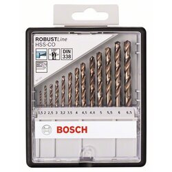 BOSCH 13-dielna sada vrtákov do kovu HSS-Co Robust Line, 1.5 – 6.5 mm