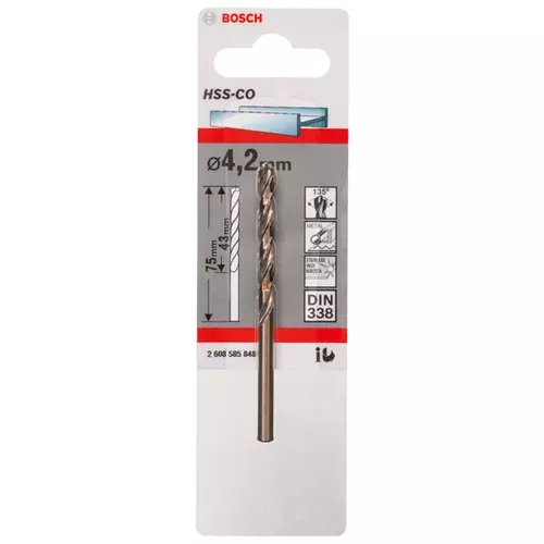 BOSCH Vrtáky do kovov HSS-Co, DIN 338