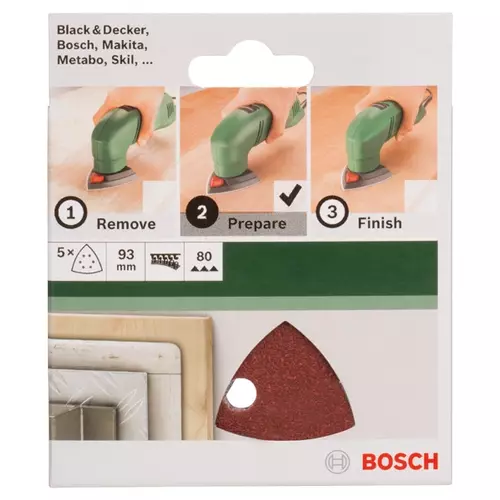 BOSCH 5-dielna sada brúsnych listov pre delta-brúsky (3)