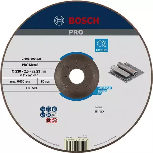 BOSCH Rezací kotúč PRO Metal, 230 × 2,5 × 22,23 mm, oSa (4)