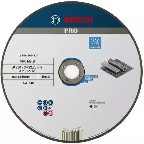 BOSCH Rezací kotúč PRO Metal, 230 × 3 × 22,23 mm, oSa (4)
