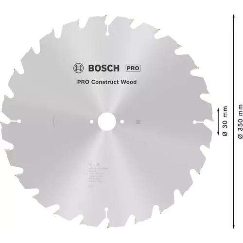 BOSCH Kotúč PRO Construct Wood na drevo pre okružné píly, 350 x 3,5 x 30 mm (5)