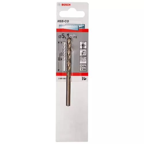 BOSCH Vrtáky do kovov HSS-Co, DIN 338