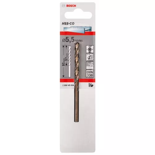 BOSCH Vrtáky do kovov HSS-Co, DIN 338