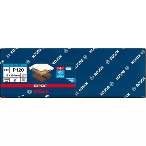 BOSCH Brúsny papier EXPERT M480 pre orbitálne brúsky, 115 x 230 mm, zrnitosť 120, 50 ks (3)