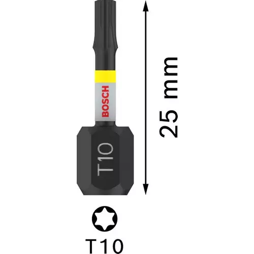 BOSCH Bit PRO Torx Impact, T10, 25 mm, 2 ks (4)