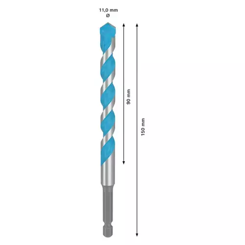 BOSCH Sada vrtákov EXPERT HEX-9 Multi Construction, 11 × 90 × 150