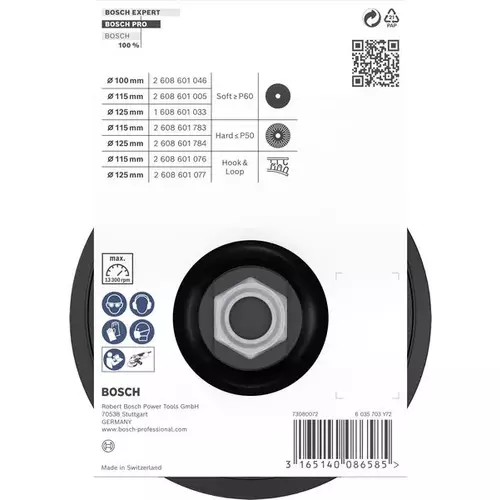 BOSCH Oporný tanier PRO Backing Pad, 115 mm, M14, suchý zips (2)
