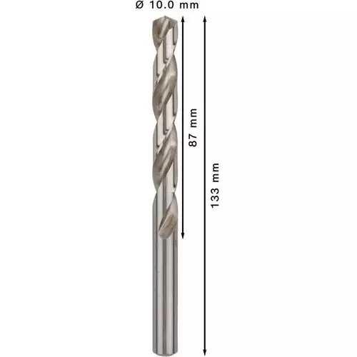 BOSCH Špirálový vrták PRE Metal HSS-G štandardnej dĺžky, 10 × 87 × 133 mm, 5 ks