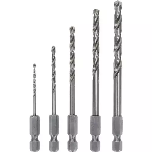 BOSCH Sada skrutkovicových vrtákov PRO Metal HSS-G HEX, 5 ks (5)