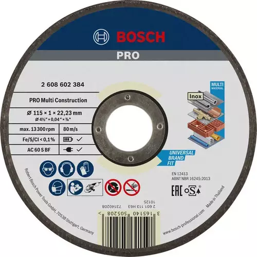 BOSCH Rezací kotúč PRO Multi Material, 115 x 1 x 22,23 mm (4)