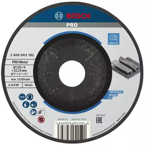 BOSCH Brúsny kotúč PRO Metal, 125 × 6 × 22,23 mm (3)