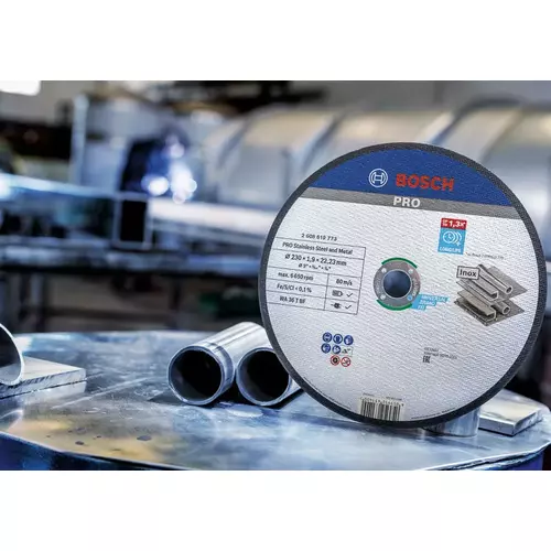 BOSCH Rezací kotúč PRO Stainless Steel and Metal, 180 × 1,6 × 22,23 mm, rovný, oSa (10)