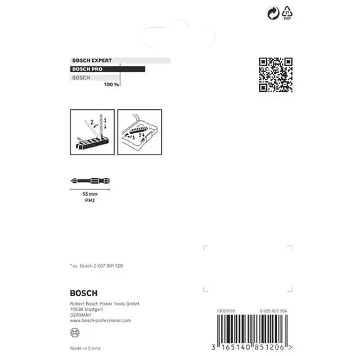 BOSCH Bit PRO Phillips Impact, PH2, 55 mm, 8 ks (6)