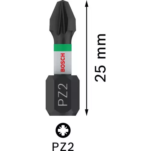BOSCH Bit PRO Pozidriv Impact, PZ2, 25 mm, 2 ks (4)