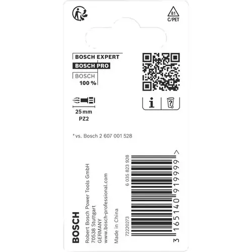 BOSCH Bit PRO Pozidriv Impact, PZ2, 25 mm, 2 ks (6)