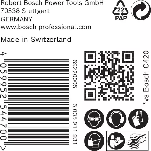 BOSCH Brúsny papier EXPERT C470 s viacerými otvormi pre excentrické brúsky, 125 mm, zrnitosť 240, 50 ks (6)