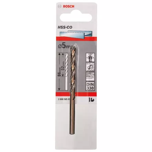 BOSCH Vrtáky do kovov HSS-Co, DIN 338