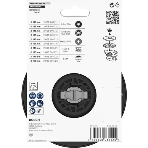 BOSCH Oporný tanier PRO Backing Pad X-Lock Hard, 125 mm, tvrdý (3)