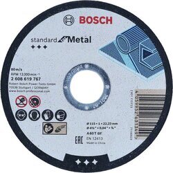 BOSCH Rovný rezací kotúč Standard for Metal, 115 mm, 22,23 mm (4)