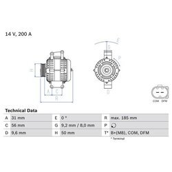 Alternátor BOSCH 0 986 048 550