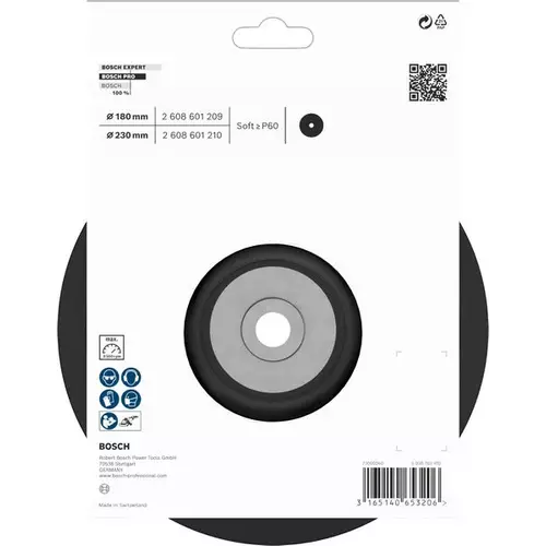 BOSCH Oporný tanier PRO Backing Pad Soft, 180 mm, M14, mäkký (2)