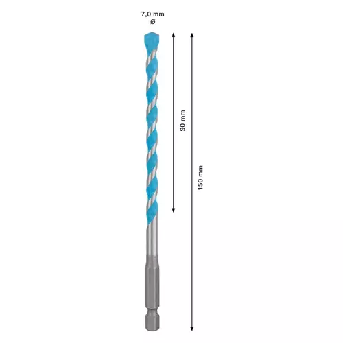 BOSCH Vrták EXPERT HEX-9 MultiConstruction 7 × 90 × 150 mm