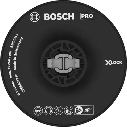 BOSCH Oporný tanier PRO Backing Pad X-Lock Hard, 125 mm, tvrdý (5)