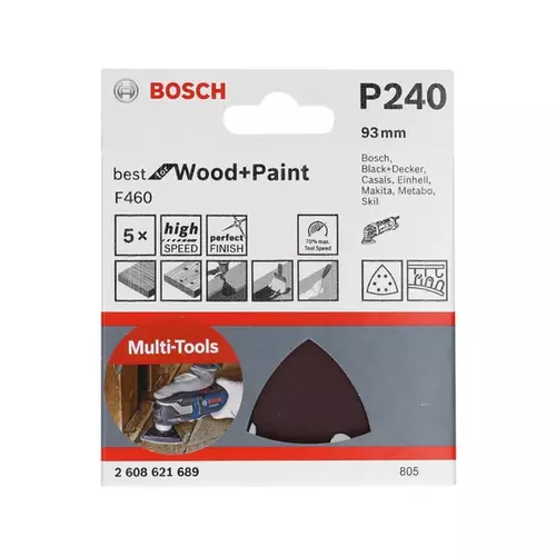 BOSCH Brúsny papier PRO F460, 93 × 93 mm, G240, 5 ks (21)