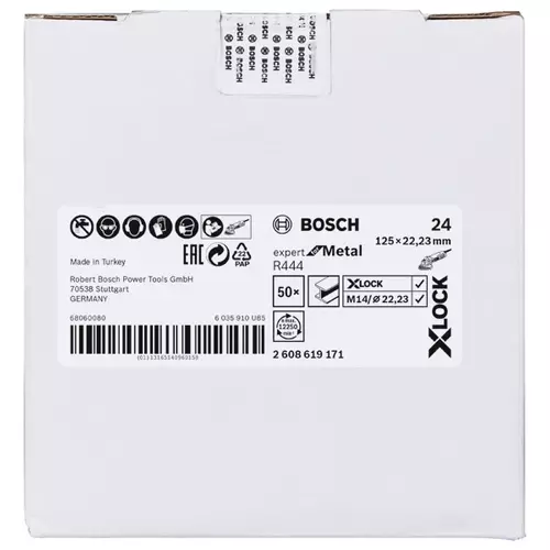 BOSCH Fibrové brúsne kotúče X-LOCK, Ø125 mm, G 24, R444, Expert for Metal, 1 ks (2)