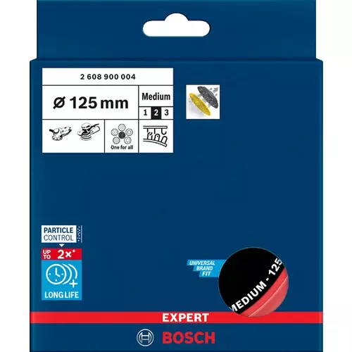 BOSCH Univerzálna brúsna podložka EXPERT Multihole, 125 mm, stredne tvrdá (4)