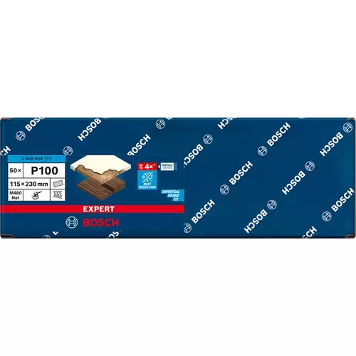BOSCH Brúsny papier EXPERT M480 pre orbitálne brúsky, 115 x 230 mm, zrnitosť 100, 50 ks (3)