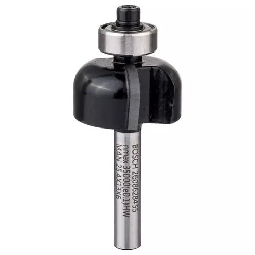 BOSCH Dlabacia fréza s guľôčkovým ložiskom, 6 mm, r1 = 6,4 mm, d1 = 25,4 mm, l = 12,6 mm, g = 54 mm