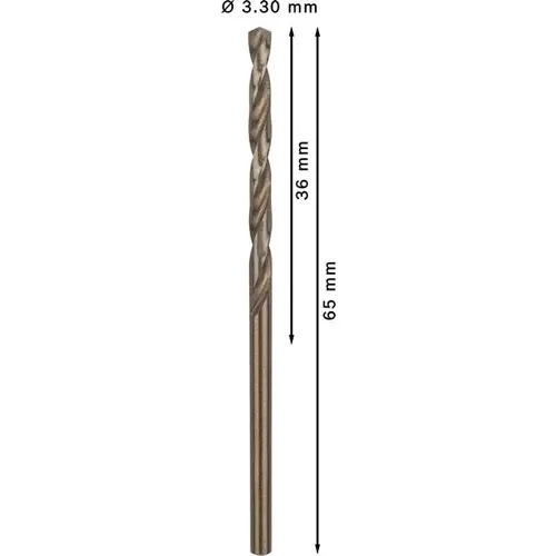 BOSCH Špirálový vrták do kovu PRO Stainless Steel HSS-Co, 3.3 × 36 × 65 mm, 10 ks