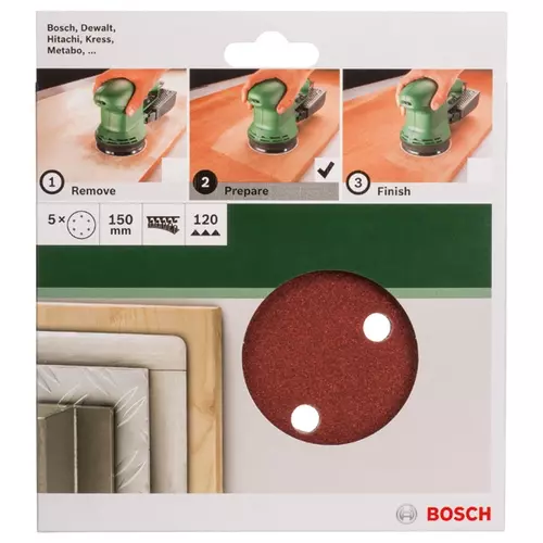 BOSCH 5-dielna sada brúsnych listov pre excentrické brúsky (3)